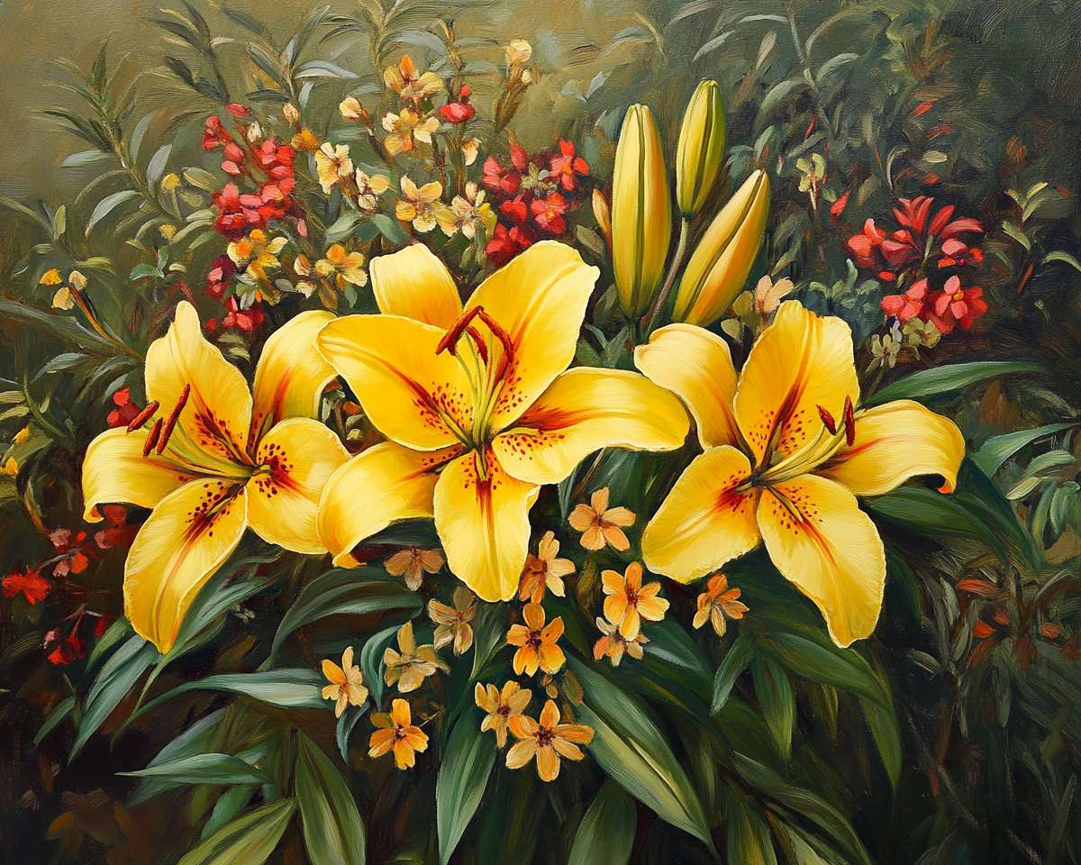 Three Yellow Lilies Diamond Art Kit