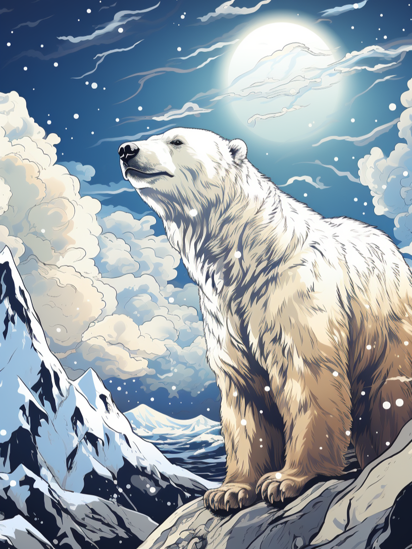 Mountain Polar Bear Diamond Art Kit