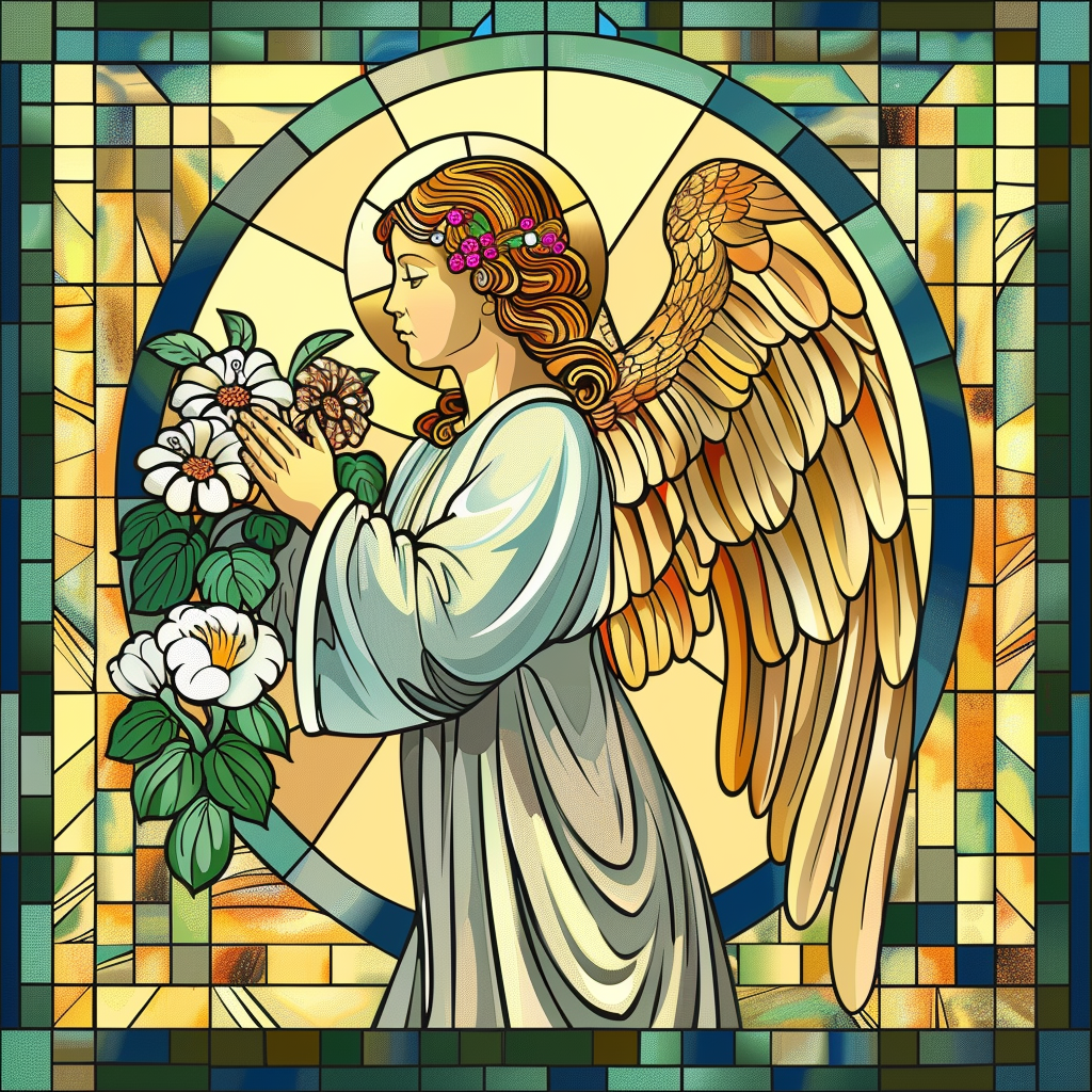 White Flower Abstract Angel Diamond Art Kit