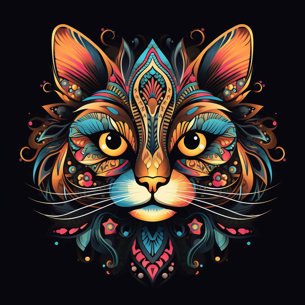 Long Whisker Cat Mandala Diamond Art Kit