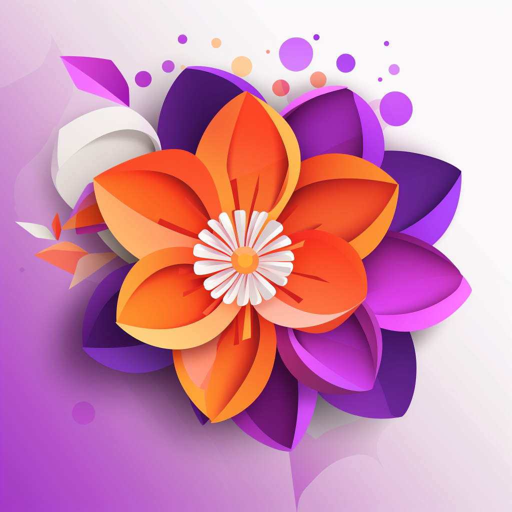 Abstract Orange Purple Flower Diamond Art Kit