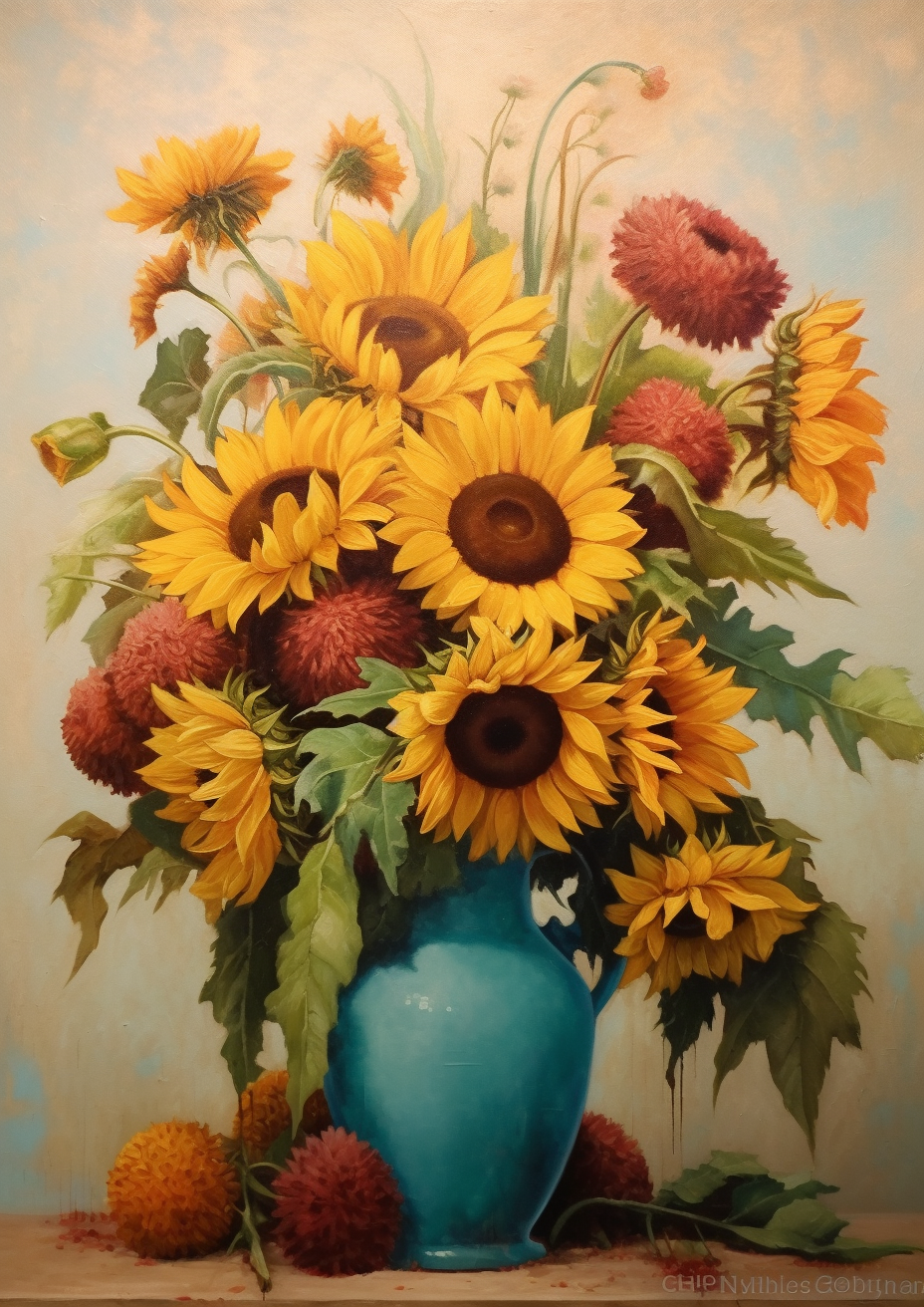 Green Vase Sunflowers Diamond Art Kit
