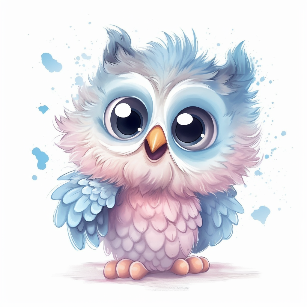 Little Pink And Blue Owl Diamond Art Kit