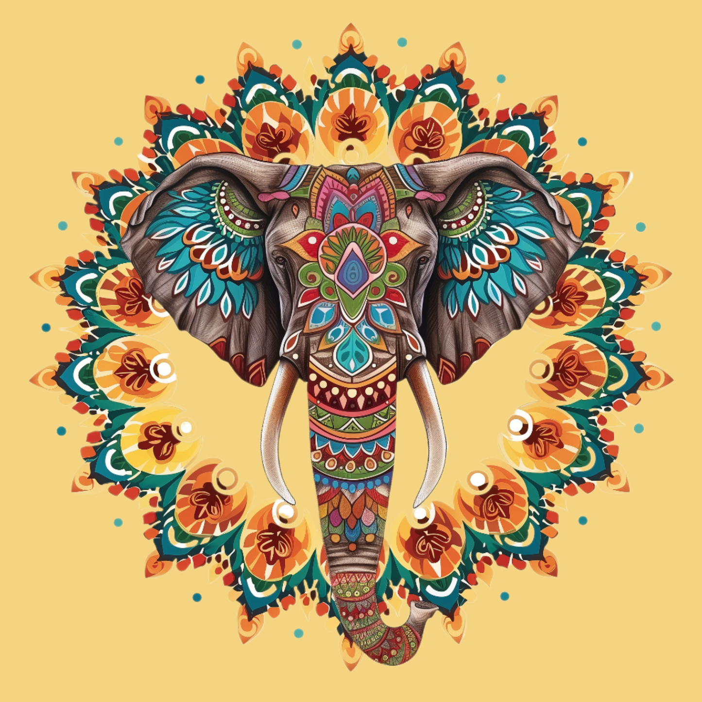 Ornate Elephant Mandala Diamond Art Kit