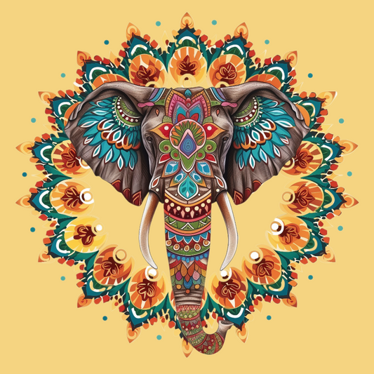 Ornate Elephant Mandala Diamond Art Kit