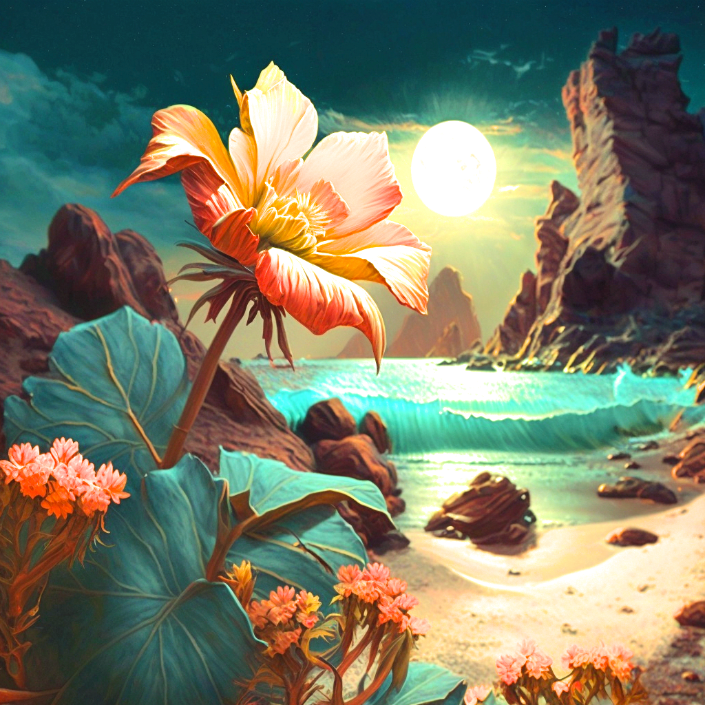 Night Sea Flower Diamond Art Kit