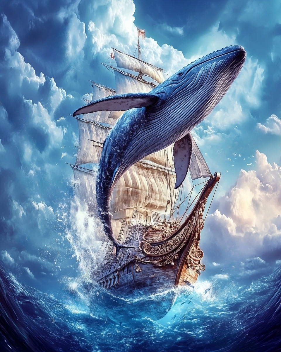 Whale Jumping Ship Diamond Art Kit
