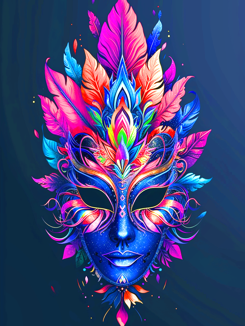 Bright Feather Carnival Mask Diamond Art Kit