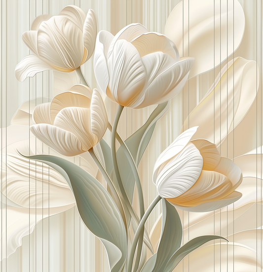 Cream Tulips Diamond Art Kit