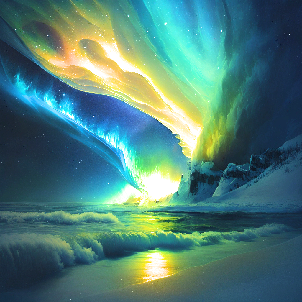 Northern Lights Beach Diamond Art Kit