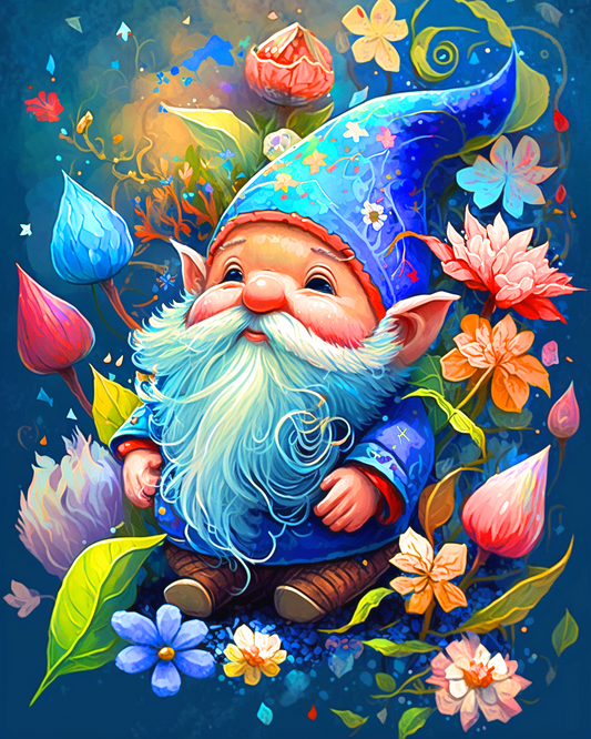 Abstract Wavy Beard Gnome Diamond Art Kit