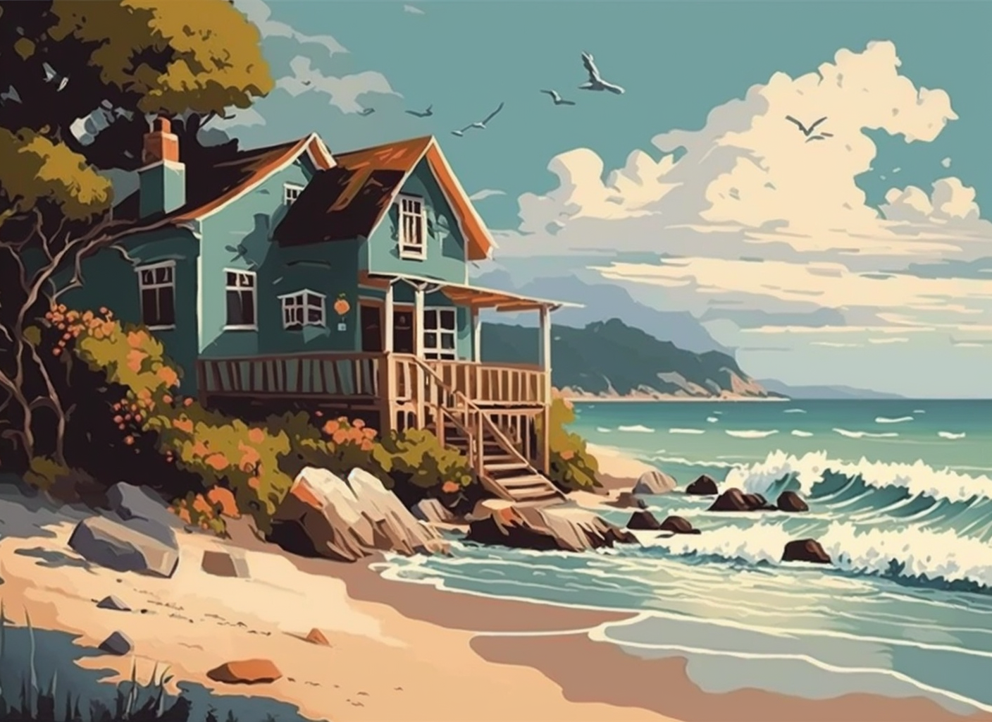 Shor Line House Diamond Art Kit