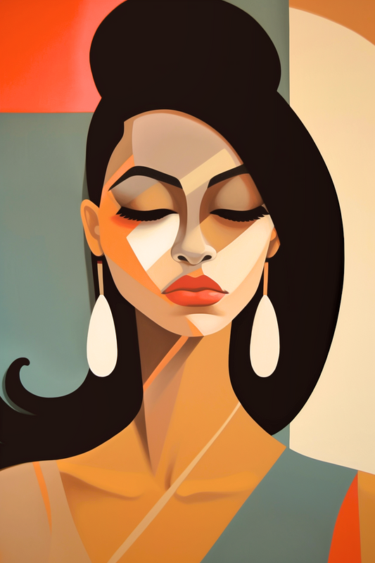 Abstract Woman Drop Earrings Diamond Art Kit