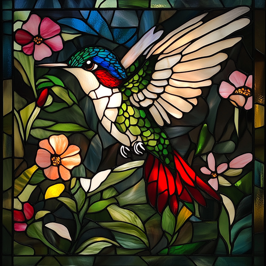 Tan Wing Abstract Hummingbird Diamond Art Kit