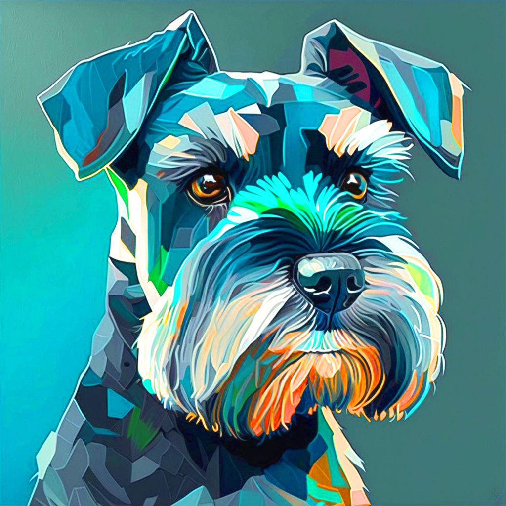 Abstract Shape Schnauzer Diamond Art Kit