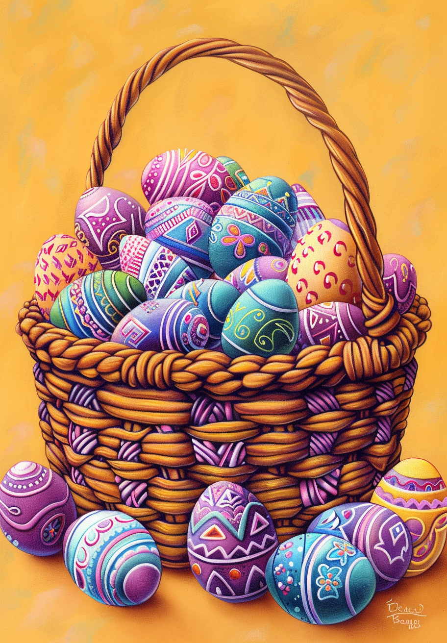 Fancy Designed Easter Egg Basket Diamond Art Kit
