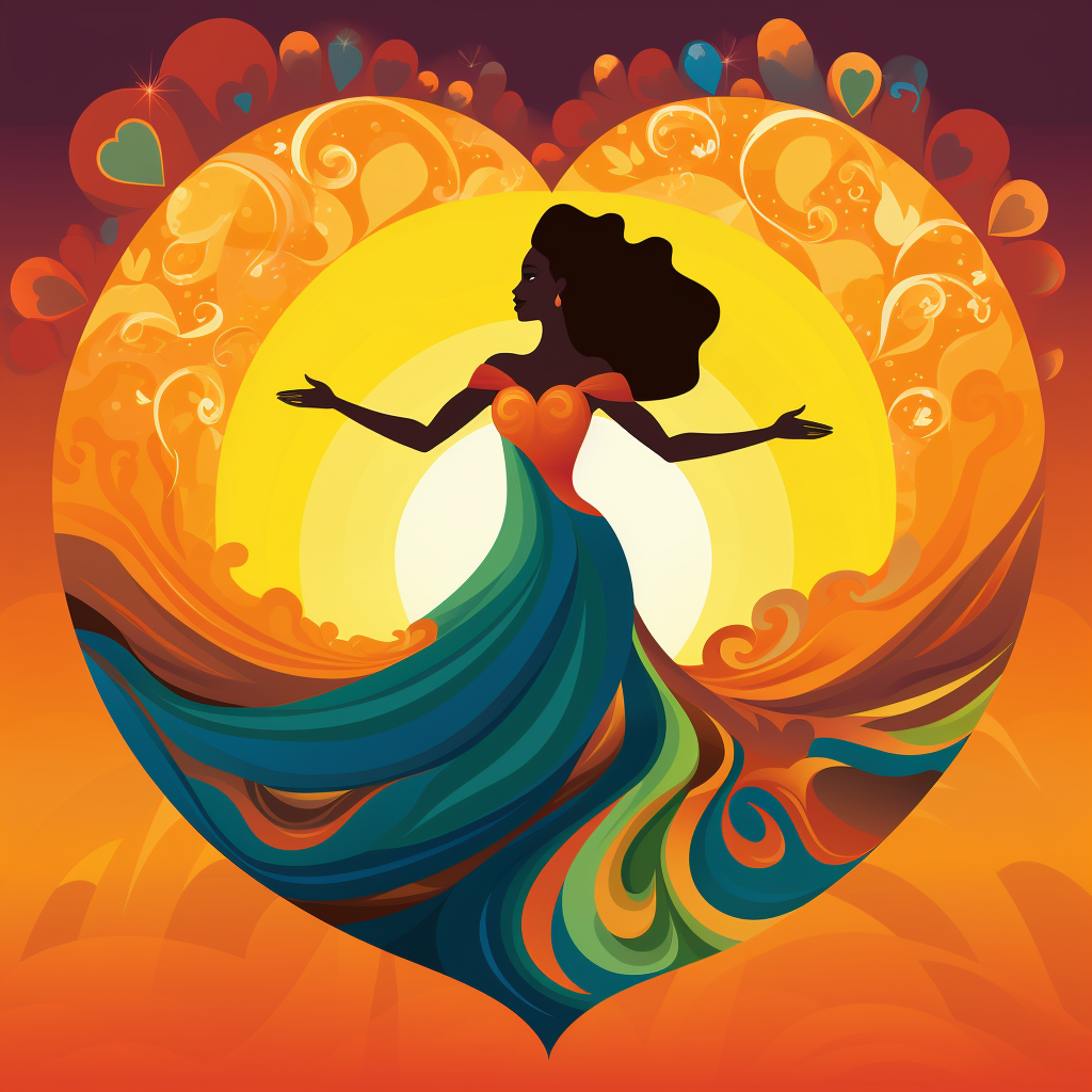 Abstract Woman In A Heart Diamond Art Kit