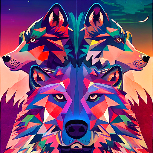 Bear Wolf Abstract Diamond Art Kit