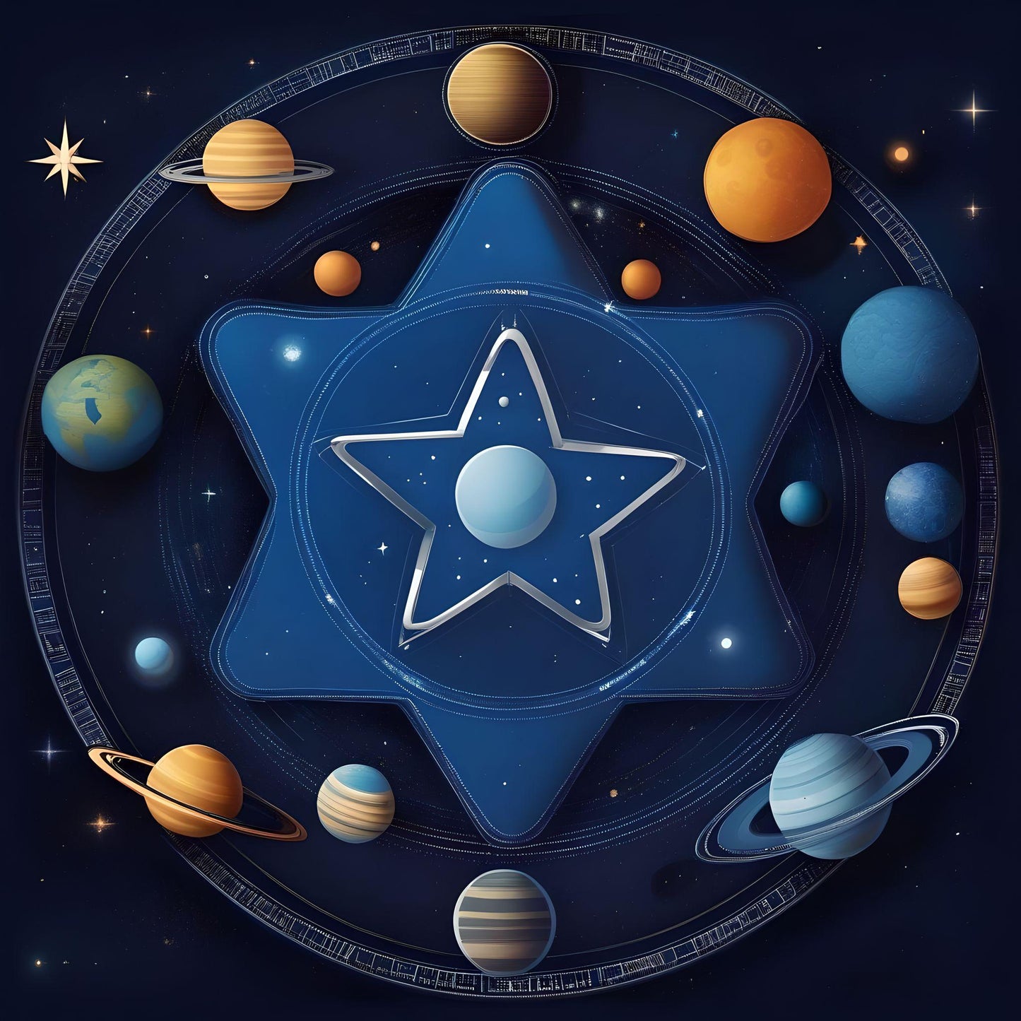 Star And Moon Abstract Diamond Art Kit