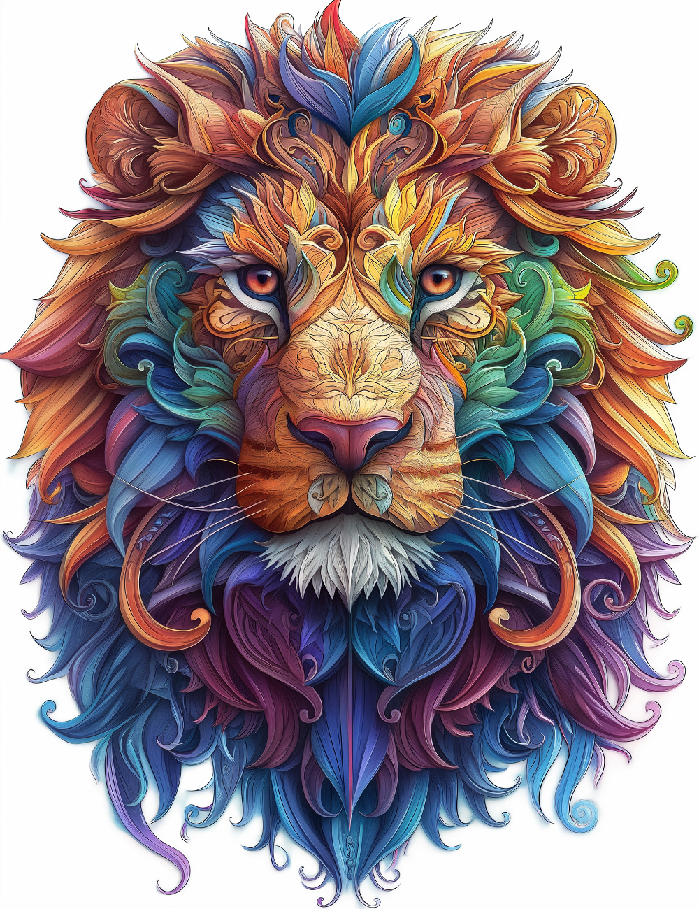 Soft Color Abstract Lion Diamond Art Kit