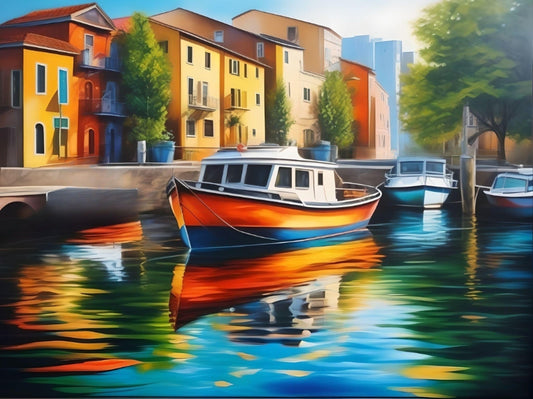 Boats In The River Diamond Art Kit