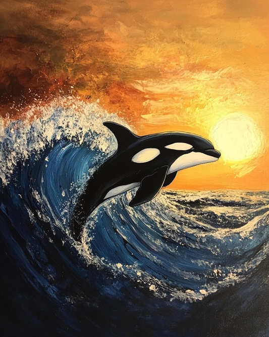 Sunset Sky Orca Diamond Art Kit