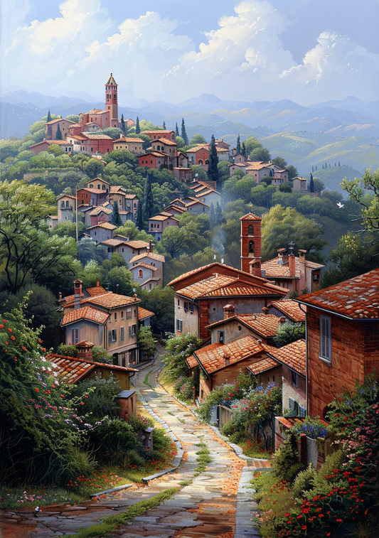Italian Countryside Village Diamond Art Kit