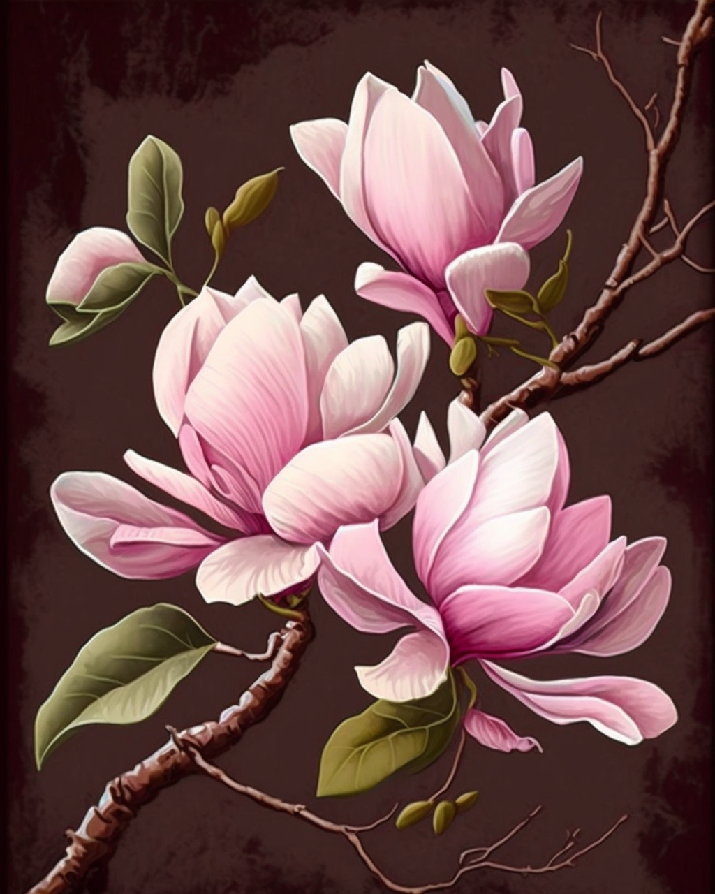 Pink Magnolias Diamond Art Kit
