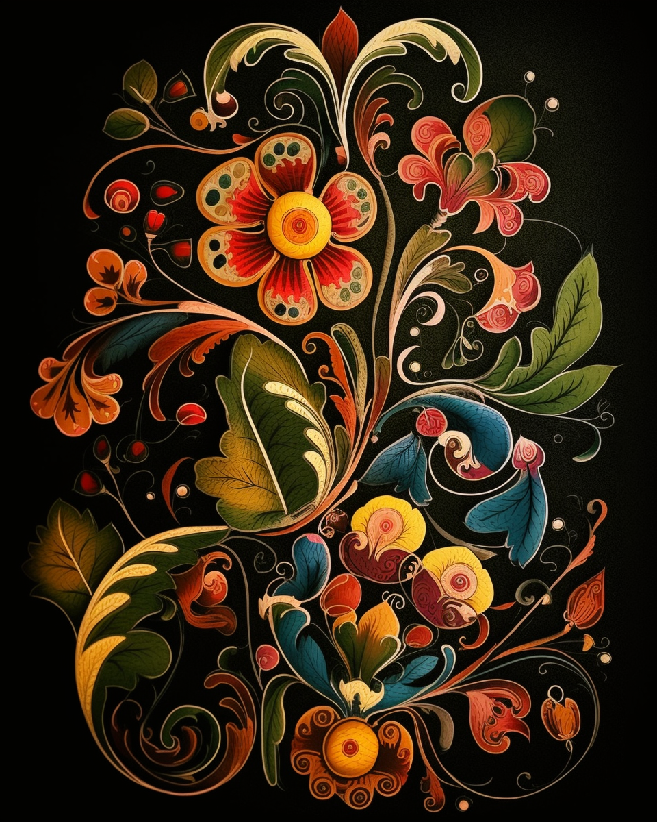 Abstract Orange Flower Design Diamond Art Kit