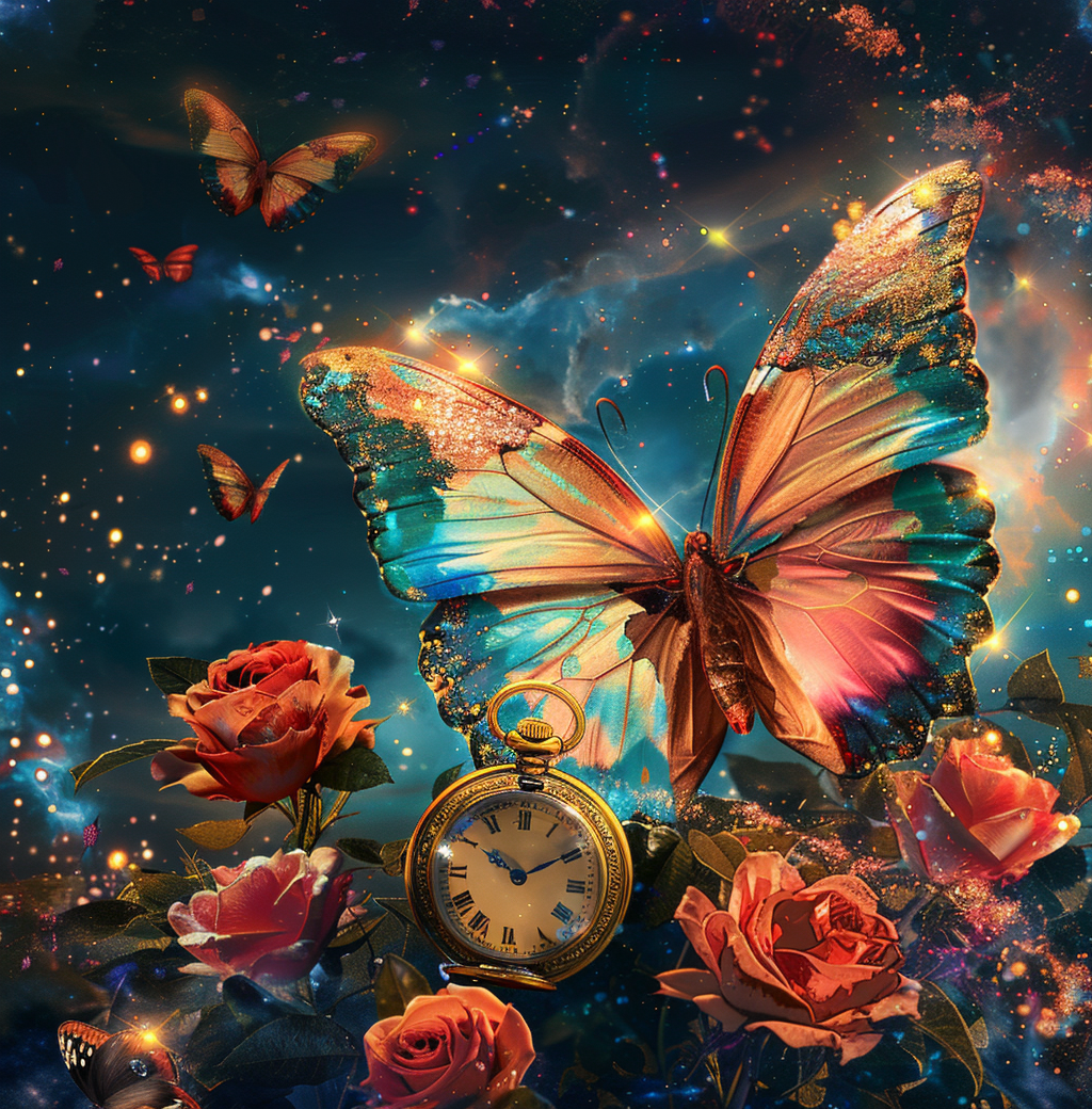 Fading Wing Butterly Pocket Watch Diamond Art Kit