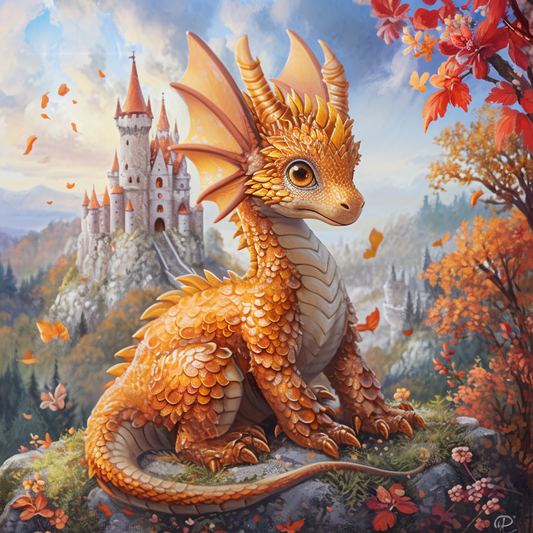 Baby Dragon Castle Diamond Art Kit