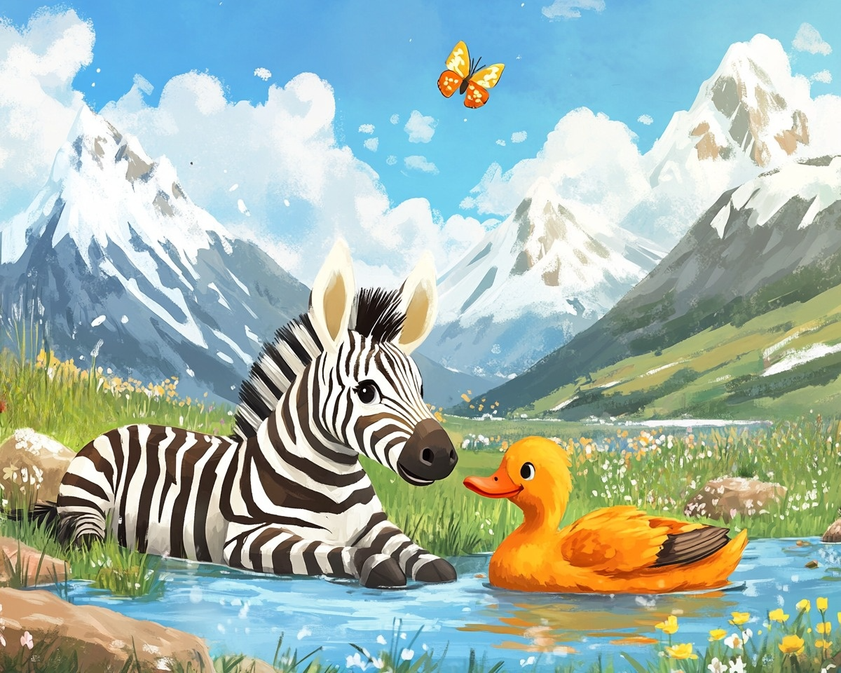 Cartoon Duck Zebra Diamond Art Kit
