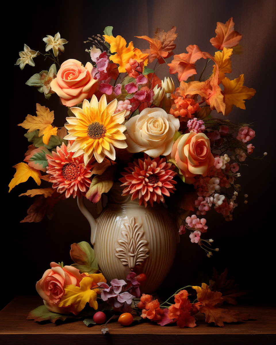 Rose Autumn Bouquet Diamond Art Kit
