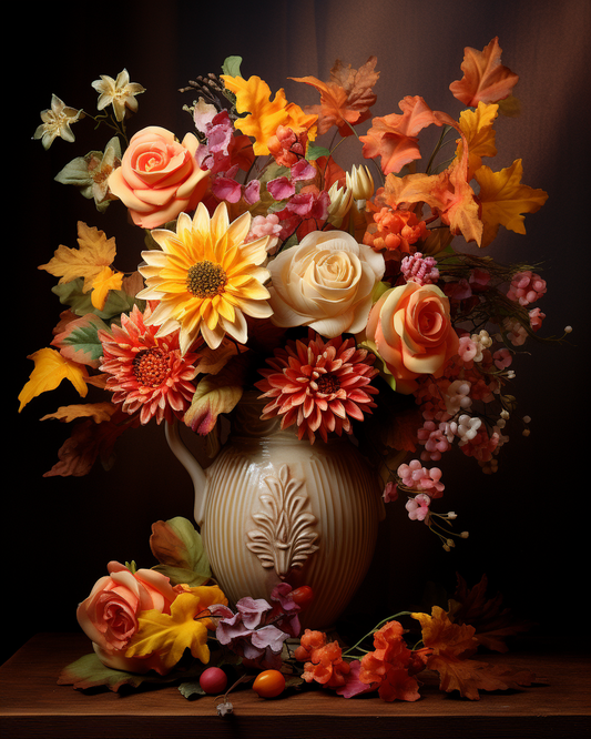 Rose Autumn Bouquet Diamond Art Kit