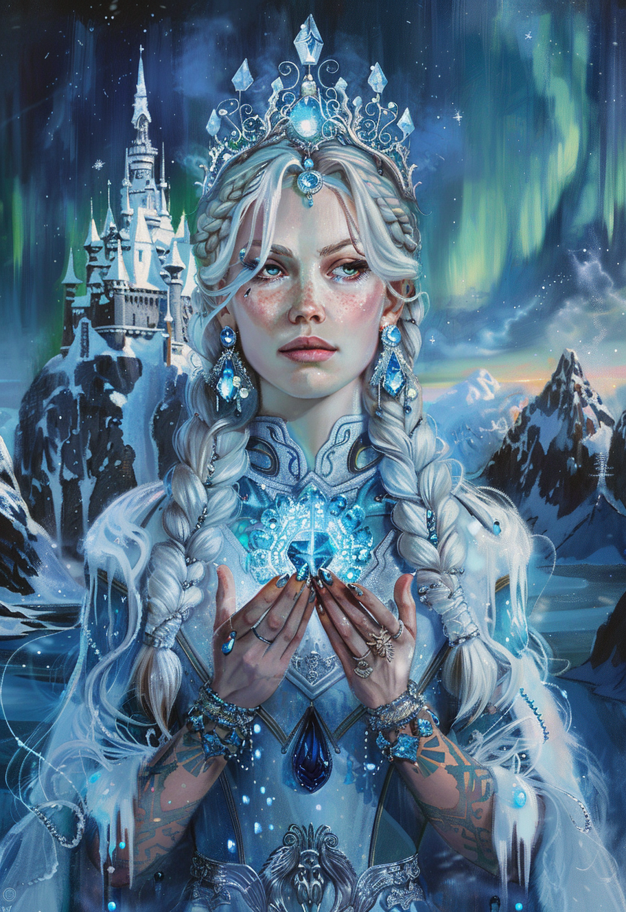 Blue Crystal Nordic Princess Diamond Art Kit