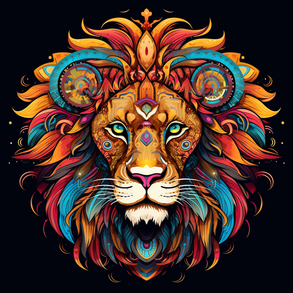 Circle Ear Mandala Lion Diamond Art Kit