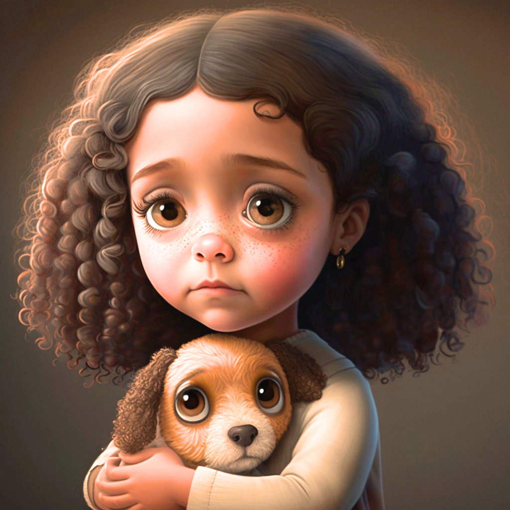 Wide Eyed Girl Dog Diamond Art Kit