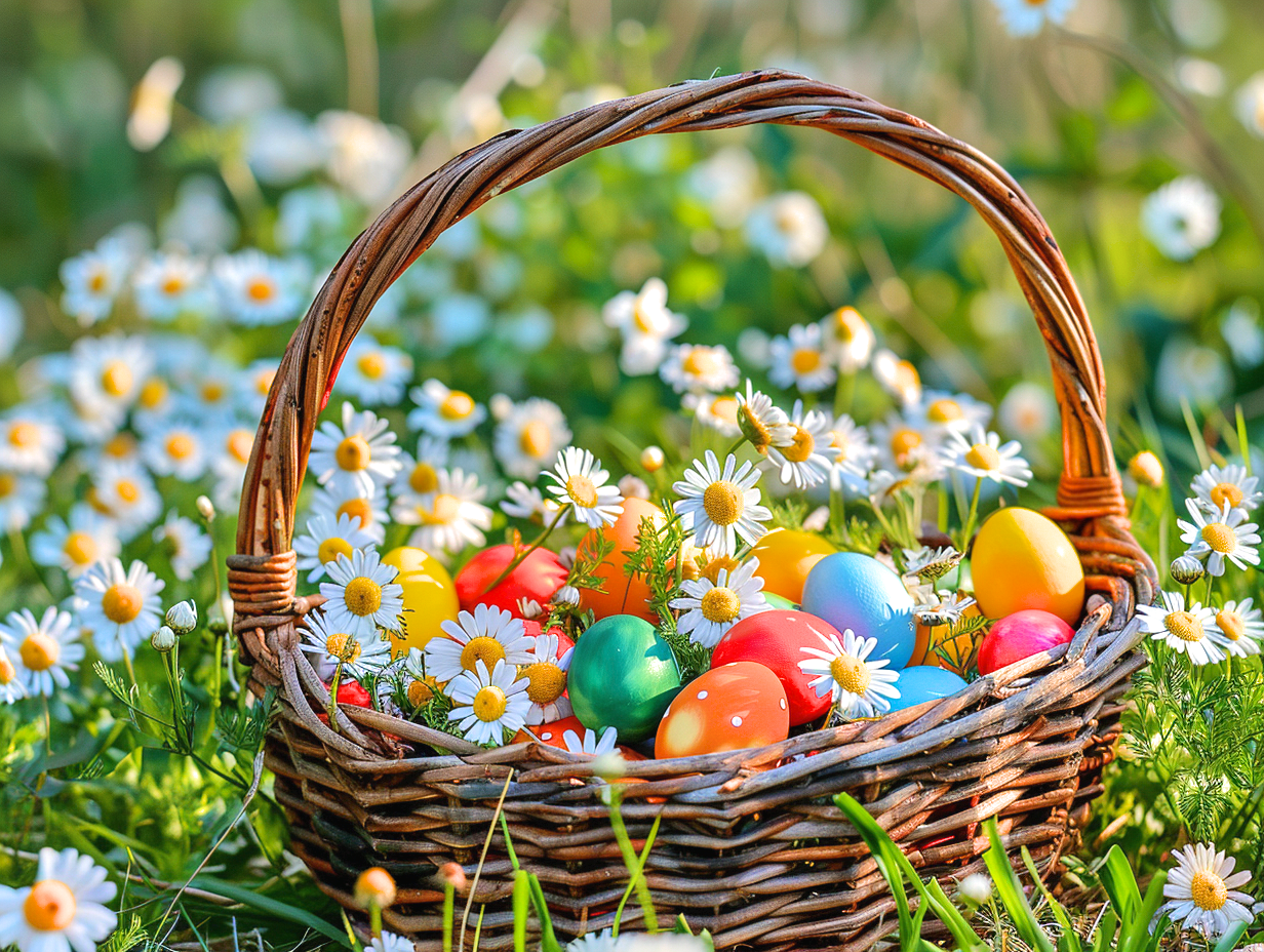 Bright Easter Eggs And Daisies Diamond Art Kit