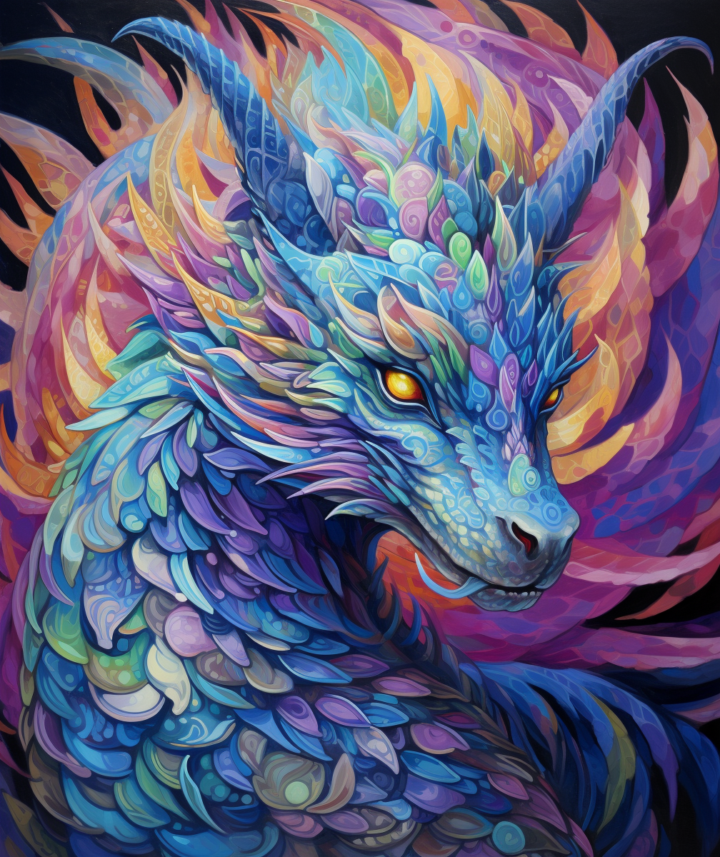 Purple Blue Scales Dragon Diamond Art Kit