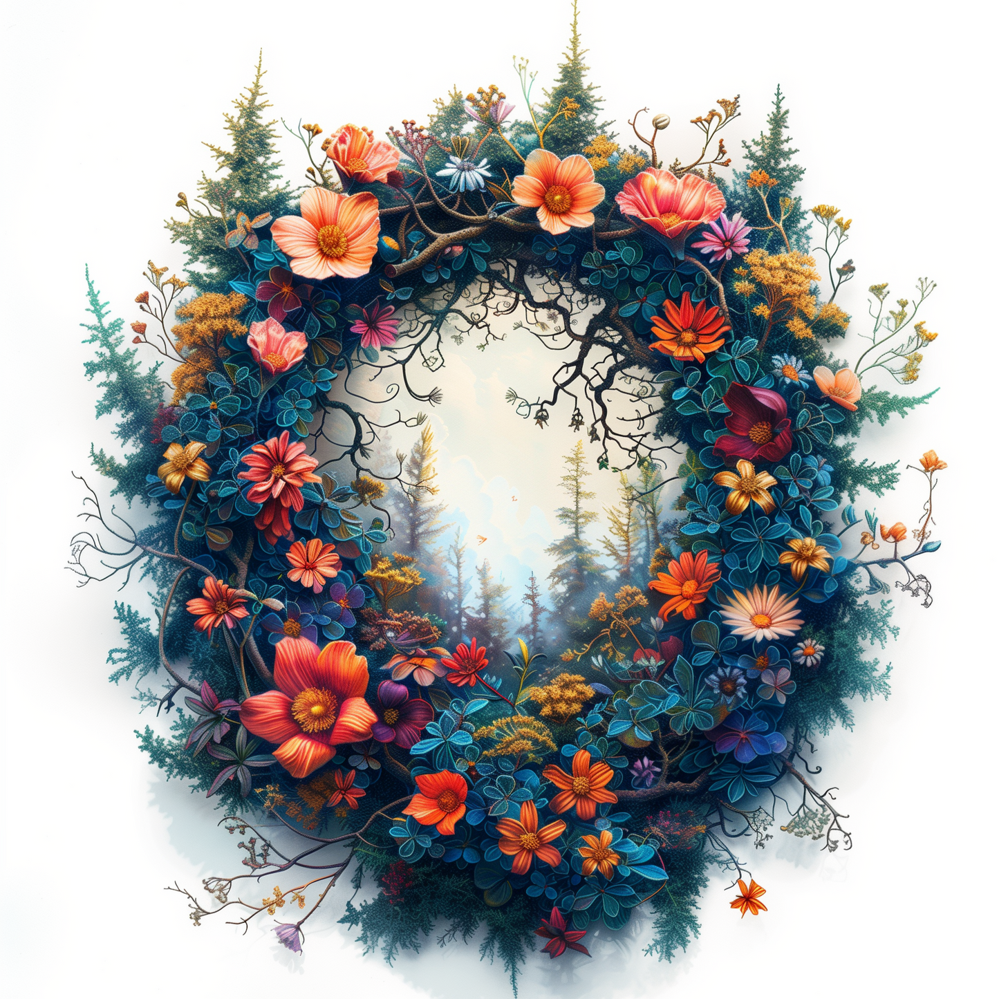 Forest Branch Wreath Diamond Art Kit