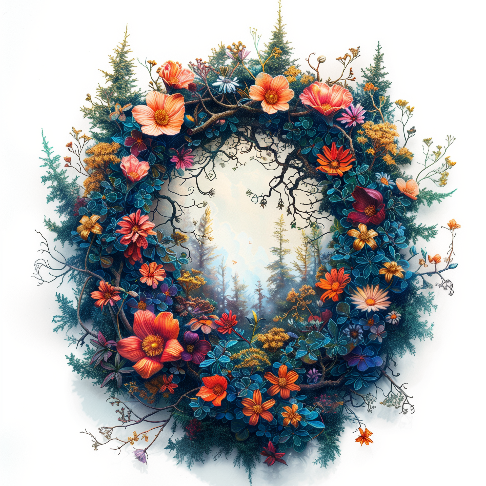 Forest Branch Wreath Diamond Art Kit