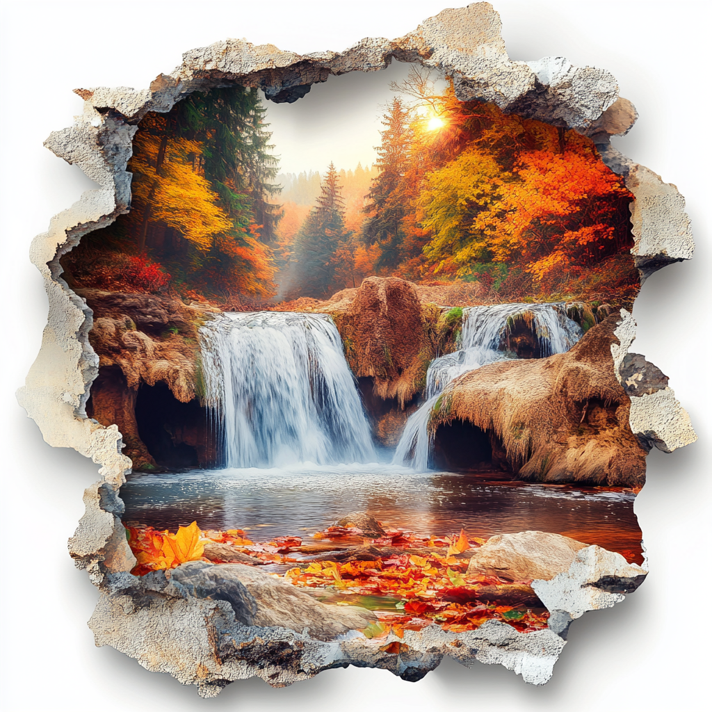 Whitewall Crack Autumn Trees Diamond Art Kit