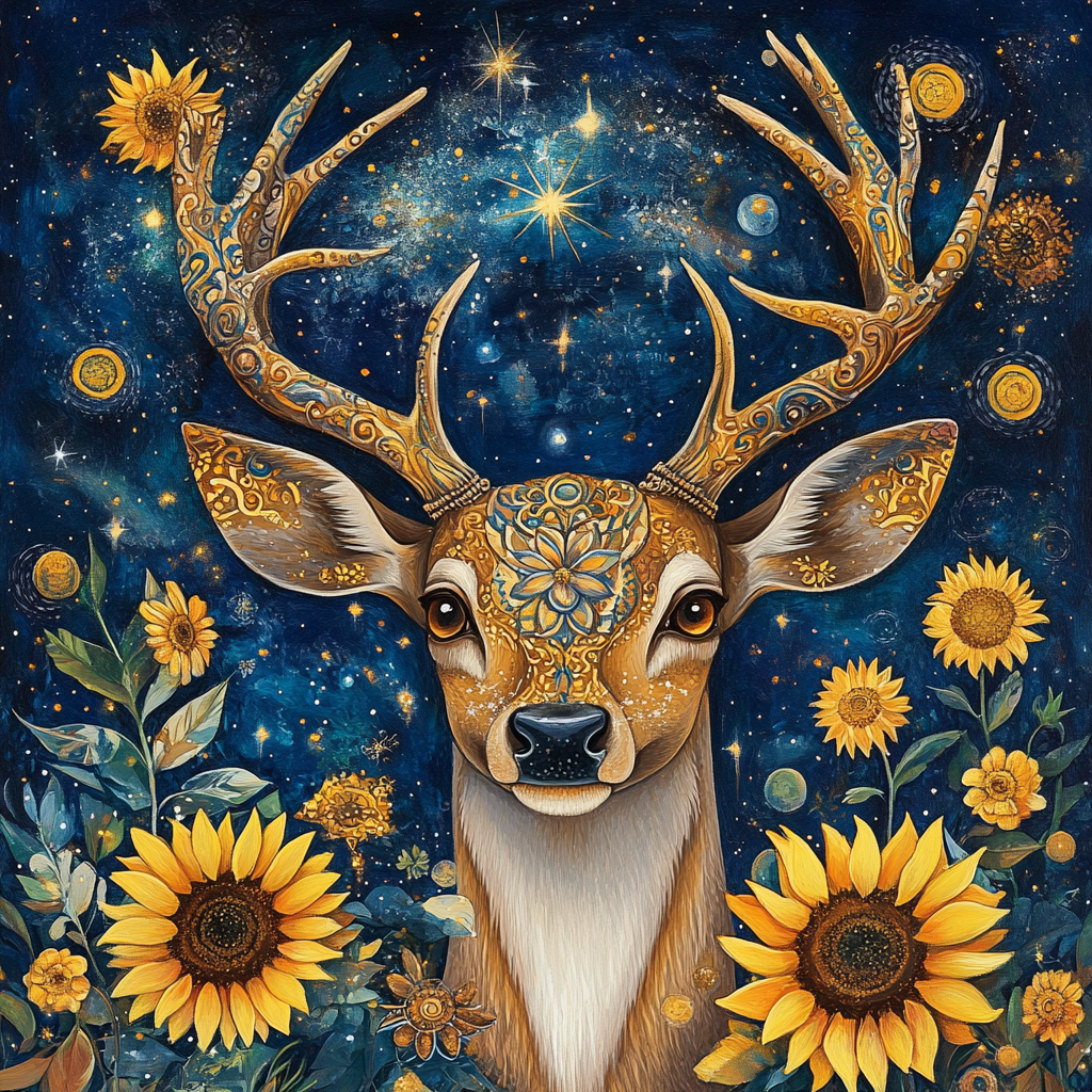 Two Large Sunflower Buck Diamond Art Kit