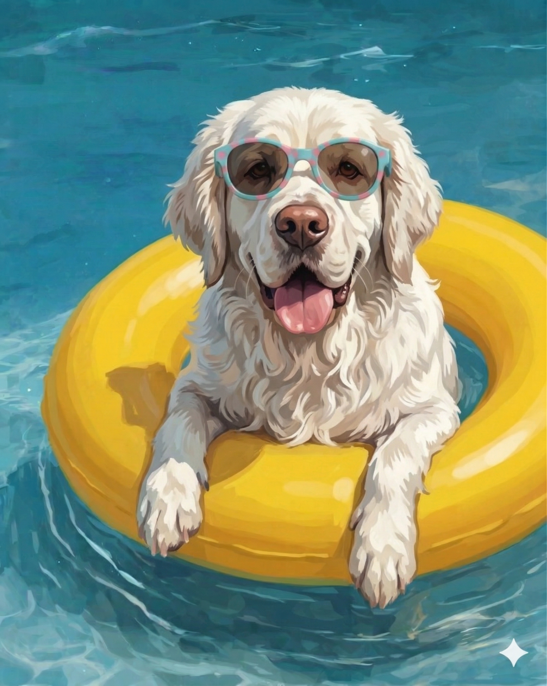 Hello Summer Clumber Spaniel Diamond Art Kit
