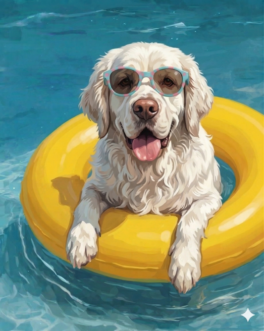 Hello Summer Clumber Spaniel Diamond Art Kit