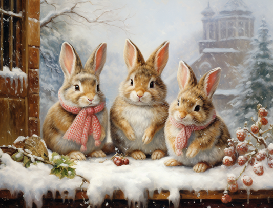 Rabbits In Winters Cafs Diamond Art Kit