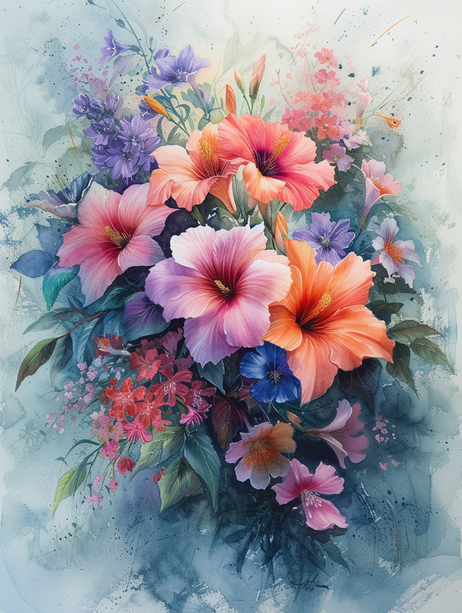 Colorful Lily Bouquet Diamond Art Kit