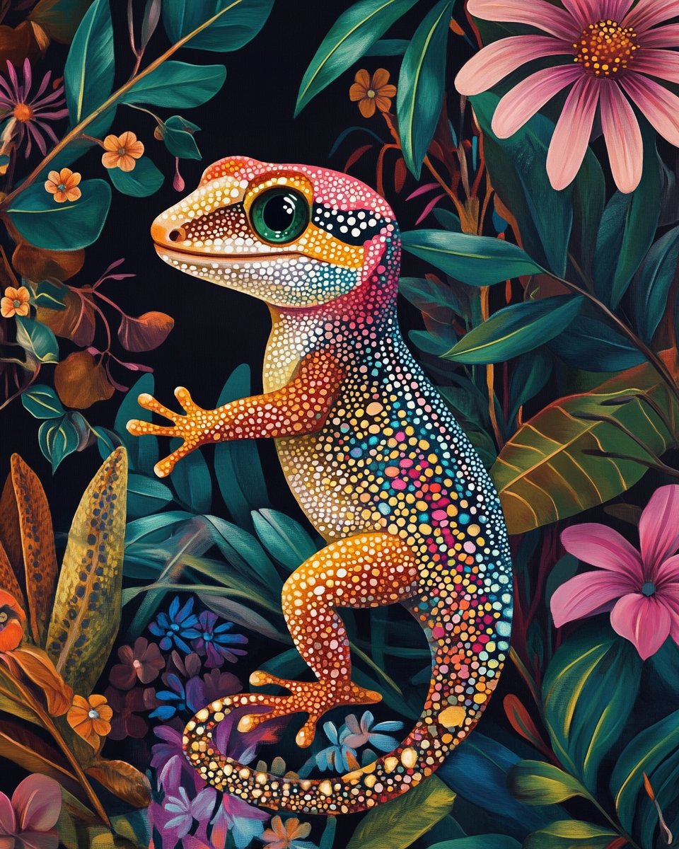 Side Profile Gecko Diamond Art Kit