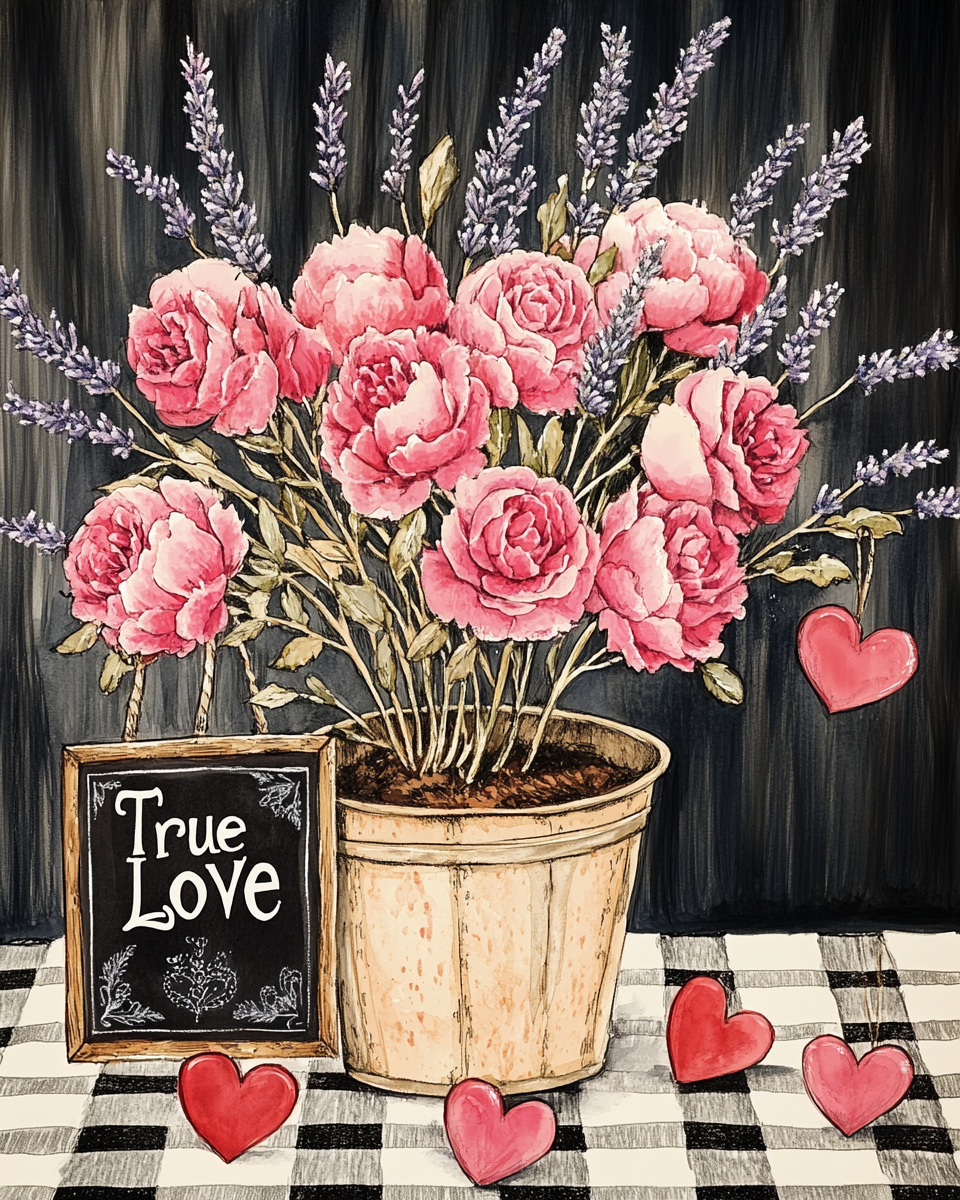 True Love Peonies Lavender Diamond Art Kit