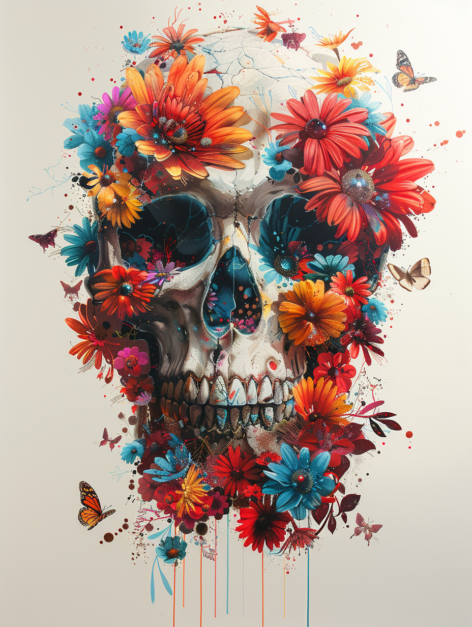 Daisy Skull Diamond Art Kit